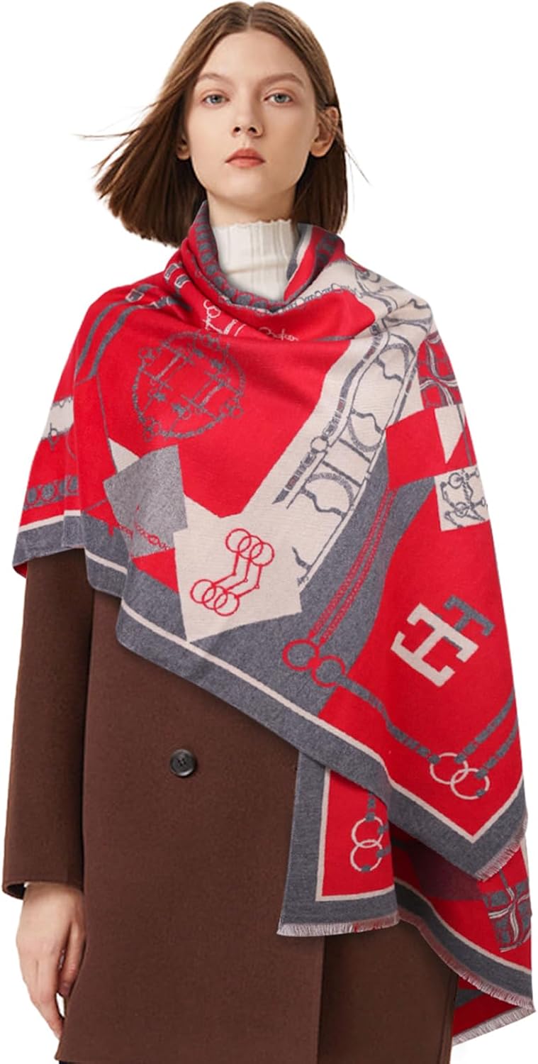 EXTREE Scarfs for Women Pashmina Silky Shawl Wrap for Evening Dressing Blanket Open Front Poncho Cape - Image 3